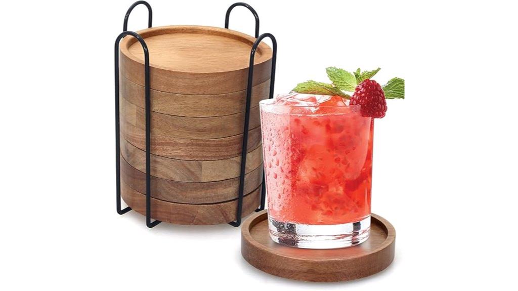 wooden coasters for dining