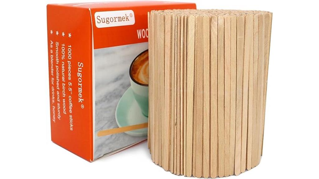 wooden coffee stirrers pack