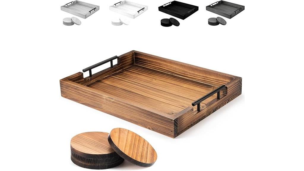 wooden coffee table tray