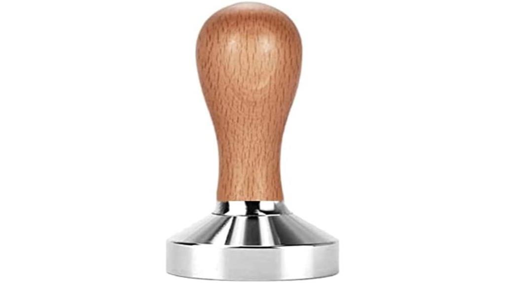 wooden handled espresso tamper