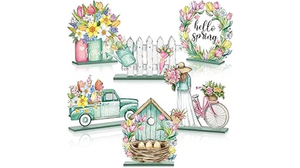 wooden spring table decor