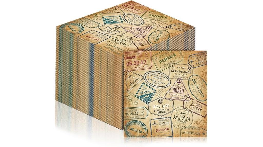 world travel themed napkins