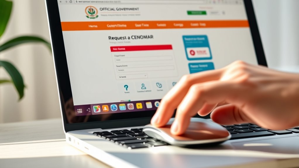 online cenomar application process