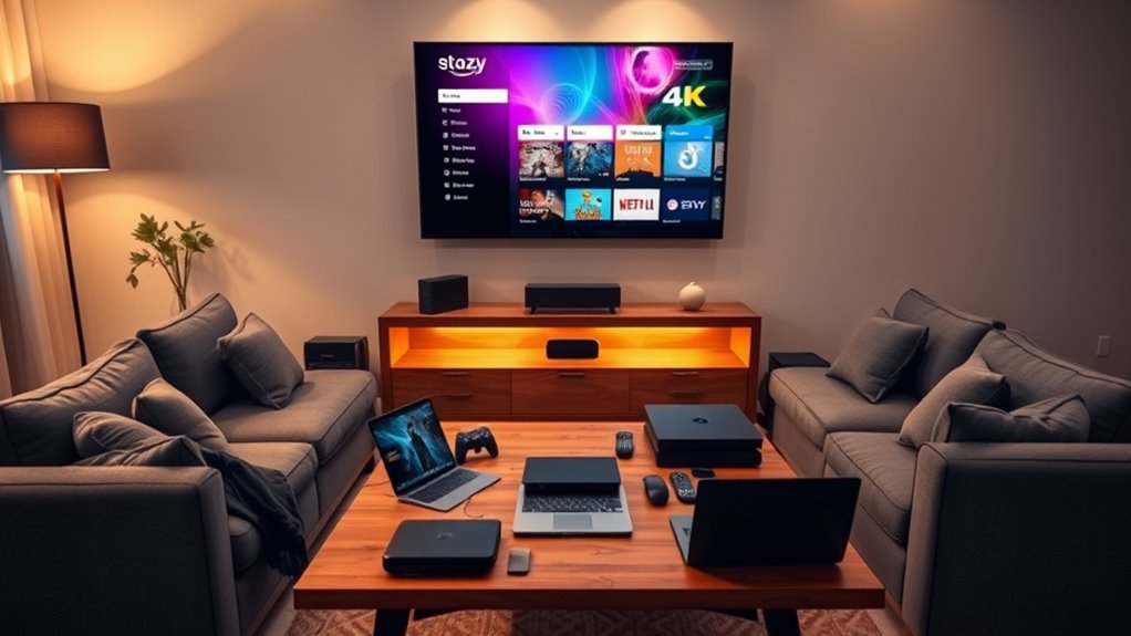 virtual movie night setup