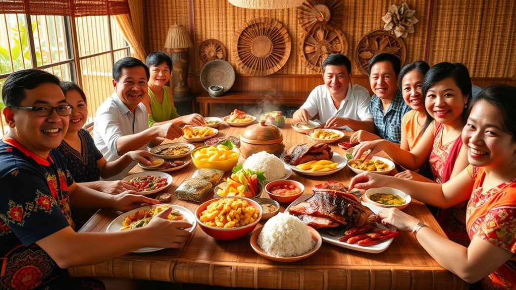 sharing food and gifts